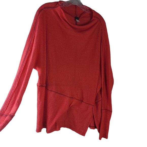 We The Free People Orange Corral‎  Size Large Boho Knit Tunic Top XS - Picture 4 of 7